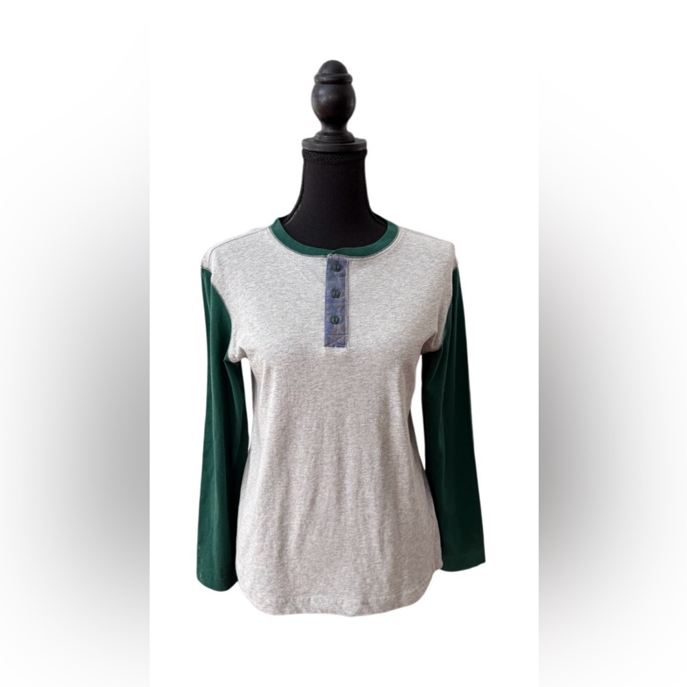 L8teR Gray and Dark Green Quarter Sleeve Jersey Tee